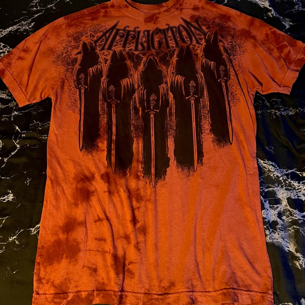Affliction Men's Faded Red Grim Reaper Tee